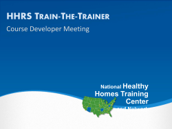 5 HHRS train-the-trainer (t3) course