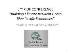 3rd pidf conference - Pacific Island Development Forum