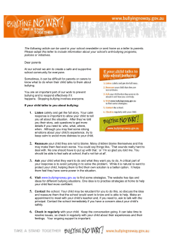 School newsletter item for parents