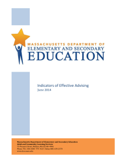 Indicators of Effective Advising - Massachusetts Department of