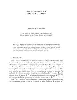 GROUP ACTIONS ON INJECTIVE FACTORS Yasuyuki
