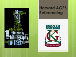 Harvard Referencing - Kelvin Grove State College