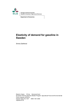Elasticity of demand for gasoline in Sweden