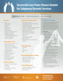 Successful Law Firms Choose Gemini for Subpoena