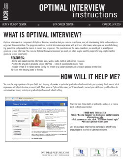 OPTIMAL INTERVIEW