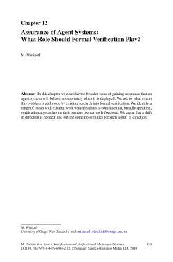 Specification and Verification of Multi-agent Systems