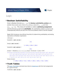 Boolean Satisfiability Truth Tables