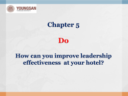 2. Creating a context for leadership at the hotel