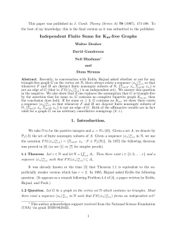 Independent Finite Sums for Km-free Graphs 1