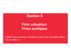 Section 9 Firm valuation: Price multiples
