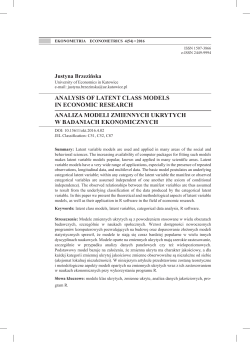 Analysis of latent class models in economic research