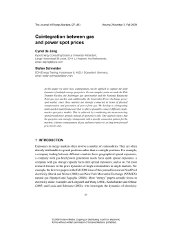Cointegration between gas and power spot prices