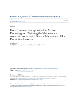 From Basement Storage to Online Access: Processing and Digitizing