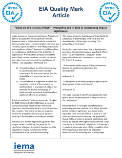 Probability and its role in determining impact significance