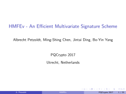 HMFEv - An Efficient Multivariate Signature - Post