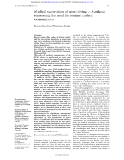 Medical supervision of sport diving in Scotland