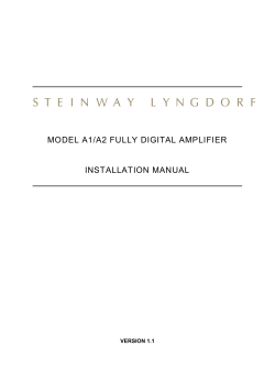 MODEL A1/A2 FULLY DIGITAL AMPLIFIER INSTALLATION MANUAL