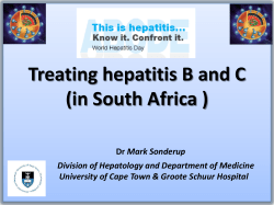 Hepatitis C Current directions Remaining challenges