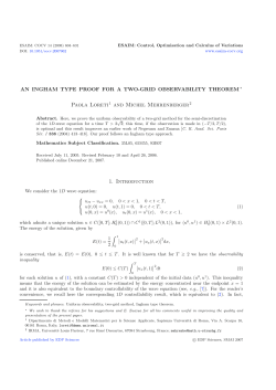 An Ingham type proof for a two