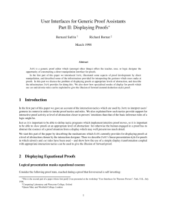 User Interfaces for Generic Proof Assistants Part II: Displaying Proofs