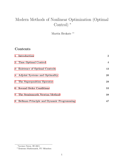 Modern Methods of Nonlinear Optimization (Optimal Control)
