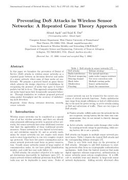 Preventing DoS Attacks in Wireless Sensor Networks