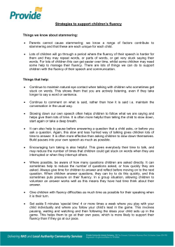 Strategies to support children`s fluency