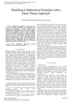 Modelling Collaboration Formation with a Game Theory Approach