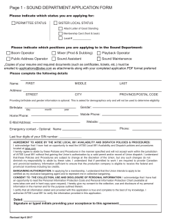Page 1 - SOUND DEPARTMENT APPLICATION