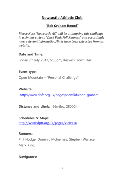 Helpers for each Leg - Newcastle Athletics Club