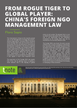 from rogue tiger to global player: china`s foreign ngo