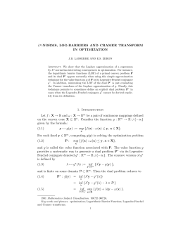Lp-NORMS, LOG-BARRIERS AND CRAMER TRANSFORM IN