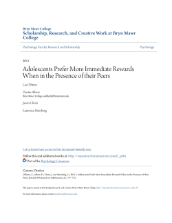 Adolescents Prefer More Immediate Rewards When in the Presence