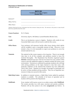 MATH 200 - Concordia University