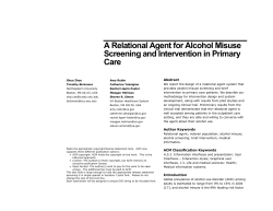 A Relational Agent for Alcohol Misuse Screening