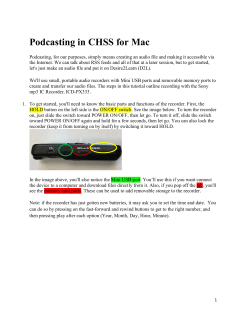 Podcasting in CHSS for Mac
