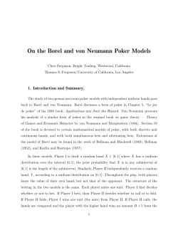 On the Borel and von Neumann Poker Models