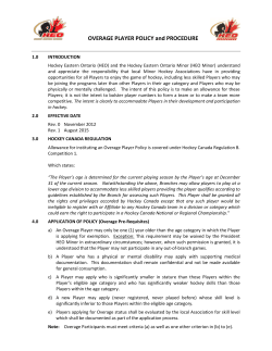 OVERAGE PLAYER POLICY and PROCEDURE