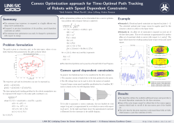 Summary Problem formulation Convex speed dependent - LINK-SIC