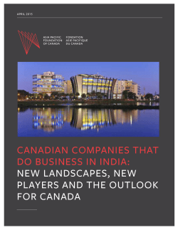 CANADIAN COMPANIES THAT DO BUSINESS IN INDIA: NEW