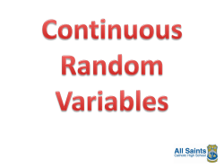 S2 Continuous Random Variables Pupil Notes