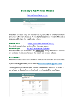 clw-rota-guide - St Mary`s Anaesthesia