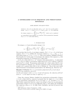 A generalized Lucas sequence and permutation binomials