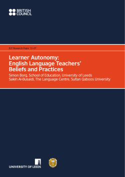 Learner Autonomy: English Language Teachers` Beliefs and Practices