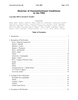 Doctrine of Unconstitutional Conditions in the USA