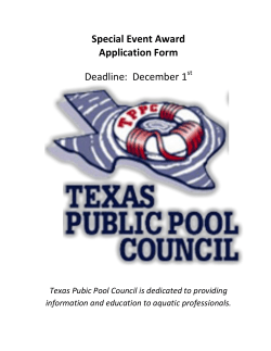 Special Event - Texas Public Pool Council