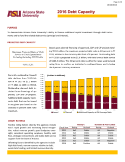 2016 Debt Capacity - Arizona Board of Regents