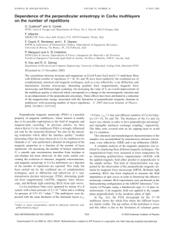 Dependence of the perpendicular anisotropy in