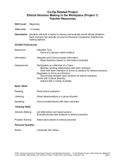 Ethical Decision Making in the Workplace