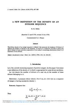 A new definition of the density of an integer sequence